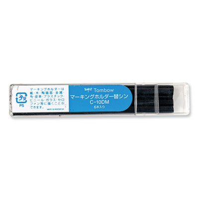 Mechanical Wax-Based Marking Pencil Refills, 4.4 Mm, Black, 10/Box