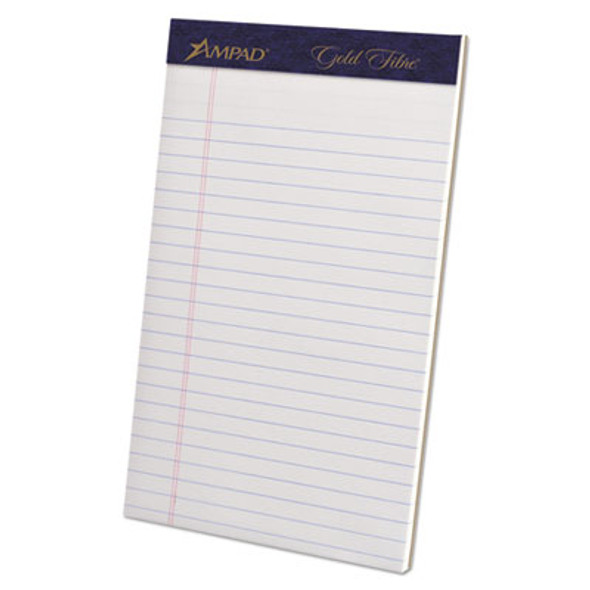 Gold Fibre Writing Pads, Narrow Rule, (50) White 5 x 8 Sheets, 4/Pack