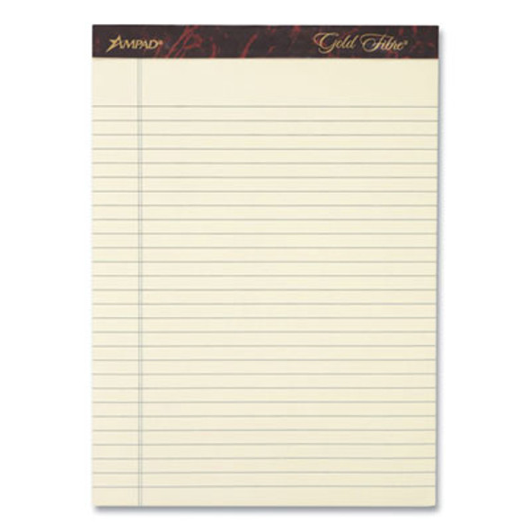 Gold Fibre Writing Pads, Narrow Rule, 50 Canary-Yellow 5 X 8 Sheets, 4/Pack