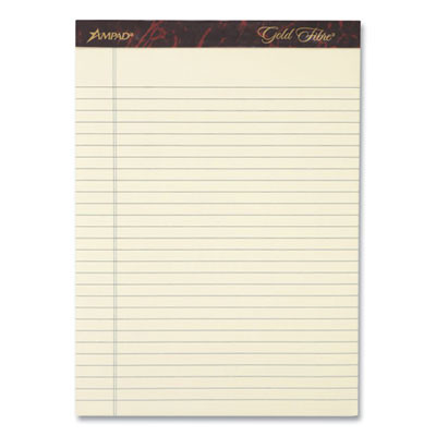 Gold Fibre Writing Pads, Narrow Rule, (50) Canary Yellow 5 x 8 Sheets, 4/Pack