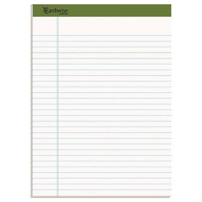 Earthwise By Ampad Recycled Writing Pad, Sand Politex Headband, Wide/Legal Rule, (40) White 8.5 x 11 Sheets, 4/Pack