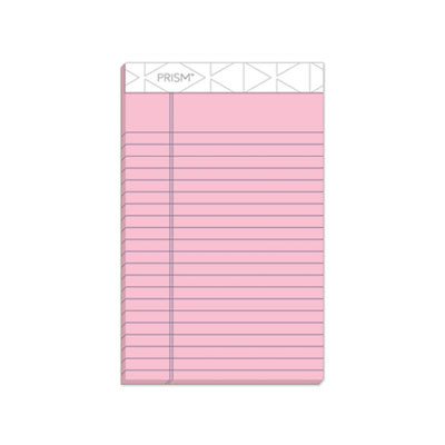 Prism + Colored Writing Pads, Narrow Rule, (50) Pastel Pink 5 x 8 Sheets, 12/Pack
