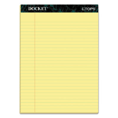 Docket Ruled Perforated Pads, Wide/Legal Rule, (50) Canary Yellow 8.5 x 11 Sheets, 12/Pack