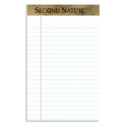 Second Nature Recycled Ruled Pads, Narrow Rule, (50) White 5 x 8 Sheets, Dozen