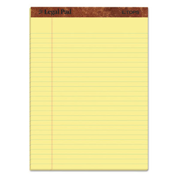 "The Legal Pad" Ruled Perforated Pads, Wide/Legal Rule, (50) Canary Yellow 8.5 x 11.75 Sheets, Dozen