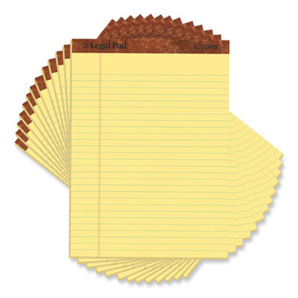 "The Legal Pad" Ruled Perforated Pads, Wide/Legal Rule, (50) Canary Yellow 8.5 x 11.75 Sheets, Dozen