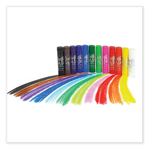 Kwik Stick Tempera Paint, 3.5", Assorted Colors, 12/Pack