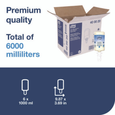 Odor-Control Hand Soap Liquid S4 Refill, Perfume-Free, 1 L, 6/Carton