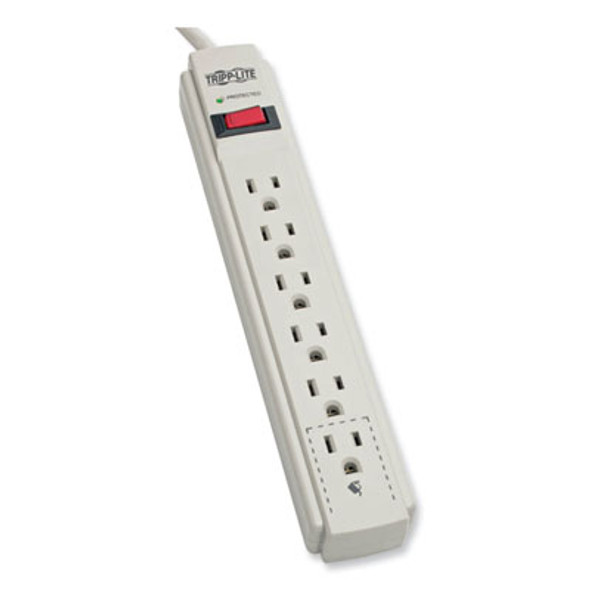 Protect It! Surge Suppressor, 6 Ac Outlets, 15 Ft Cord, 790 J, Light Gray