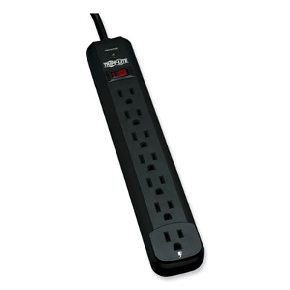 Protect It! Surge Suppressor, 7 Ac Outlets, 12 Ft Cord, 1,080 J, Black
