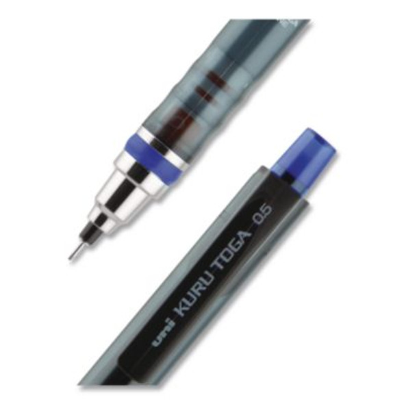 Kurutoga Mechanical Pencil With Tube Of Lead/Erasers, 0.5 Mm, Hb (#2), Black Lead, Black Barrel