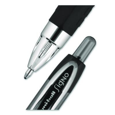 Signo 207 Gel Pen, Retractable, Bold 1 Mm, Black Ink, Smoke/Black Barrel, Dozen