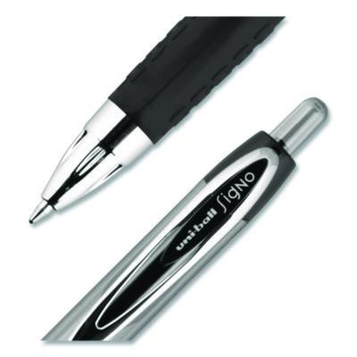 Signo 207 Gel Pen, Retractable, Medium 0.7 Mm, Black Ink, Smoke/Black Barrel, Dozen