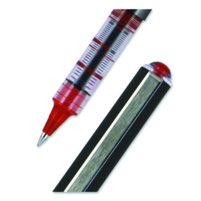 Vision Rollerball Pen, Stick, Micro 0.5 Mm, Red Ink, Gray/Red/Clear Barrel, Dozen