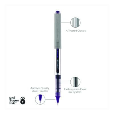 Vision Rollerball Pen, Stick, Fine 0.7 Mm, Violet Ink, Silver/Violet/Clear Barrel, Dozen