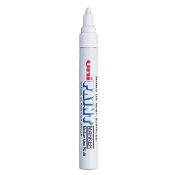 Permanent Marker, Medium Bullet Tip, White
