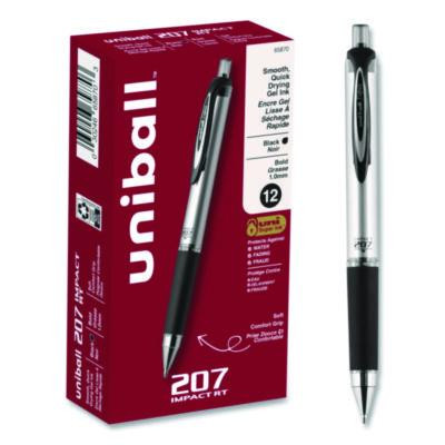 207 Impact Rt Gel Pen, Retractable, Bold 1 Mm, Black Ink, Black Barrel