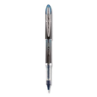 Vision Elite Blx Series Rollerball Pen, Stick, Micro 0.5 Mm, Blue-Infused Black Ink, Gray/Blue/Clear Barrel