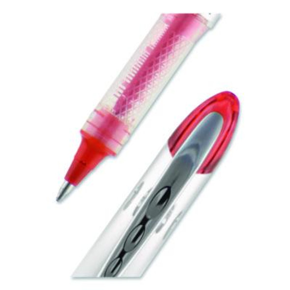 Vision Elite Rollerball Pen, Stick, Bold 0.8 Mm, Red Ink, White/Red/Clear Barrel