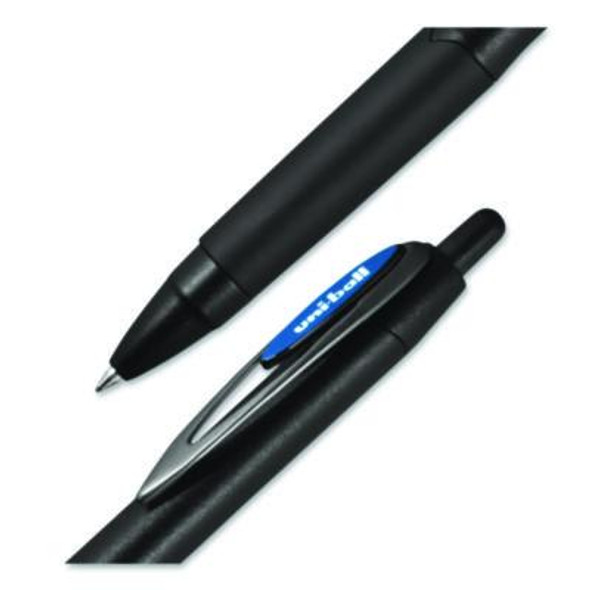 207 Plus+ Gel Pen, Retractable, Medium 0.7 Mm, Blue Ink, Black Barrel, Dozen