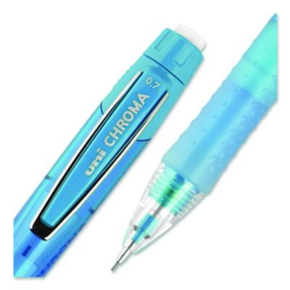 Chroma Mechanical Pencils With Tube Of Lead/Erasers, 0.7 Mm, Hb (#2), Black Lead, Assorted Barrel Colors, 2/Pack