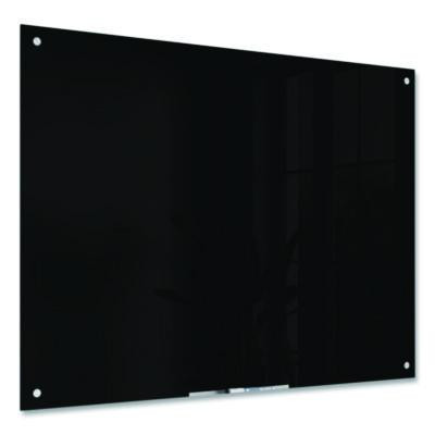 Black Glass Dry Erase Board, 48" x 36" (Actual Size: 47" x 35"), Black Surface
