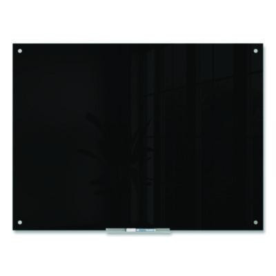 Black Glass Dry Erase Board, 48" x 36" (Actual Size: 47" x 35"), Black Surface