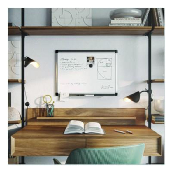 Pinit Magnetic Dry Erase Board, 24" x 18" (Actual Size: 23" x 17"), White Surface, Satin Aluminum Frame