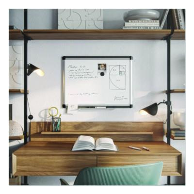 Pinit Magnetic Dry Erase Board, 24" x 18" (Actual Size: 23" x 17"), White Surface, Satin Aluminum Frame