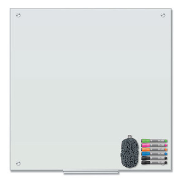 Magnetic Glass Dry Erase Board Value Pack, 36" x 36" (Actual Size: 35" x 35"), Frosted White Surface