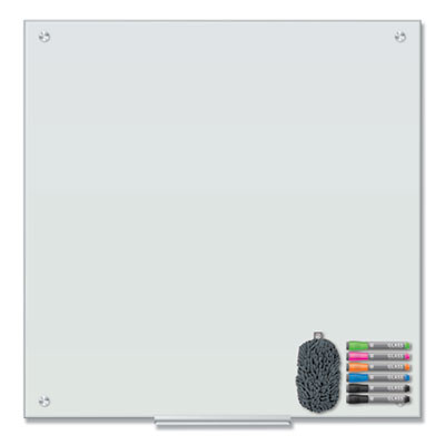 Magnetic Glass Dry Erase Board Value Pack, 36" x 36" (Actual Size: 35" x 35"), Frosted White Surface