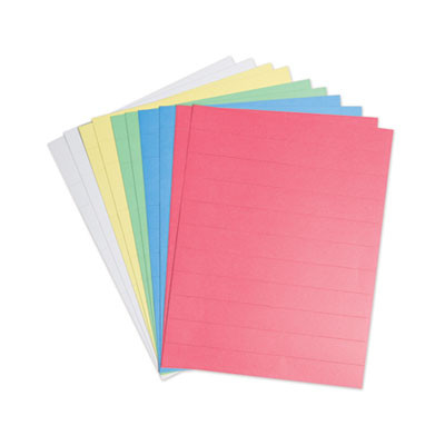 Data Card Replacement Sheet, 8.5 x 11 Sheets, Perforated At 1", Assorted, 10/Pack