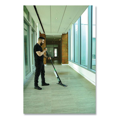 Excella Floor Cleaning Kit, 20" Gray Microfiber Head, 48" To 65" Black/Green Handle