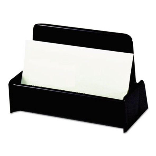 Business Card Holder, Holds 50 2 X 3.5 Cards, 3.75 X 1.81 X 1.38, Plastic, Black