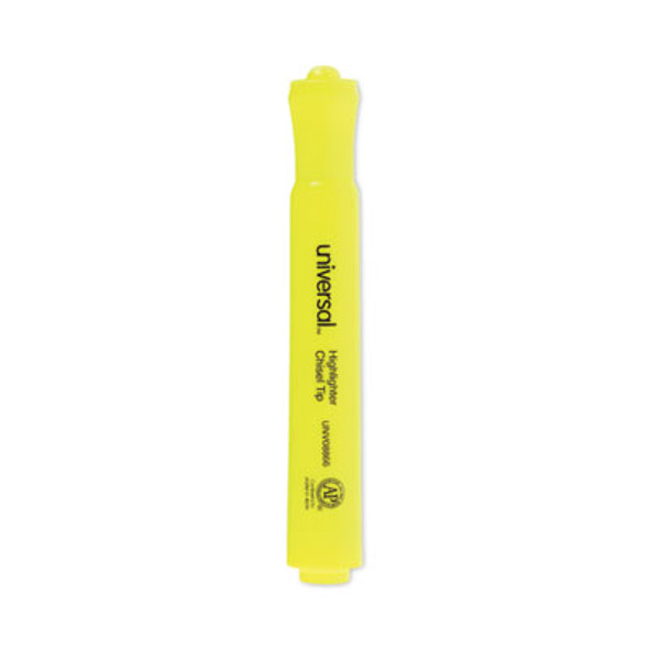 Desk Highlighter Value Pack, Fluorescent Yellow Ink, Chisel Tip, Yellow Barrel, 36/Pack
