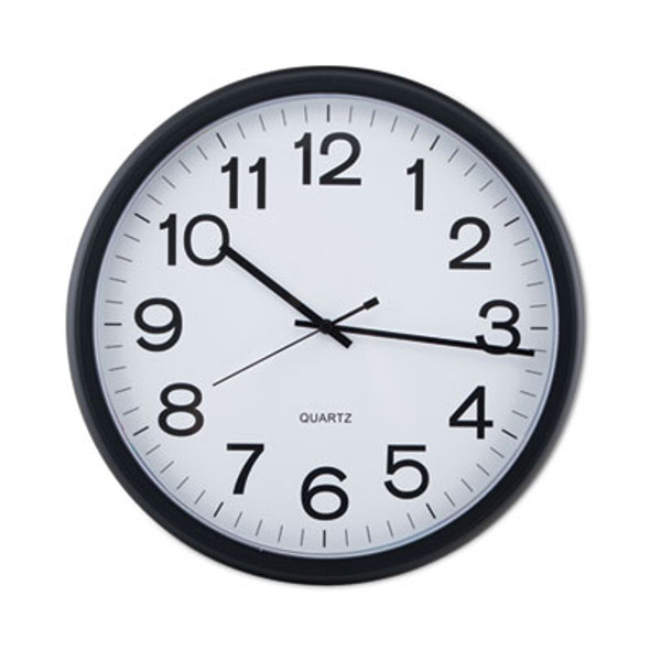 Round Wall Clock, 13.5" Overall Diameter, Black Case, 1 Aa (Sold Separately)