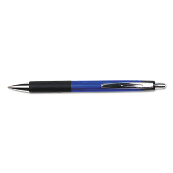 Comfort Grip Ballpoint Pen, Retractable, Medium 1 Mm, Blue Ink, Blue/Black Barrel, Dozen