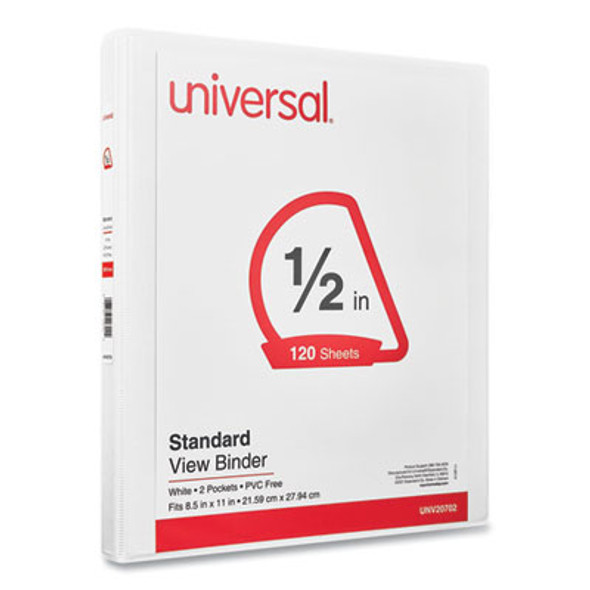 Slant D-Ring View Binder, 3 Rings, 0.5" Capacity, 11 x 8.5, White