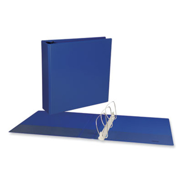 Slant D-Ring View Binder, 3 Rings, 2" Capacity, 11 x 8.5, Navy Blue