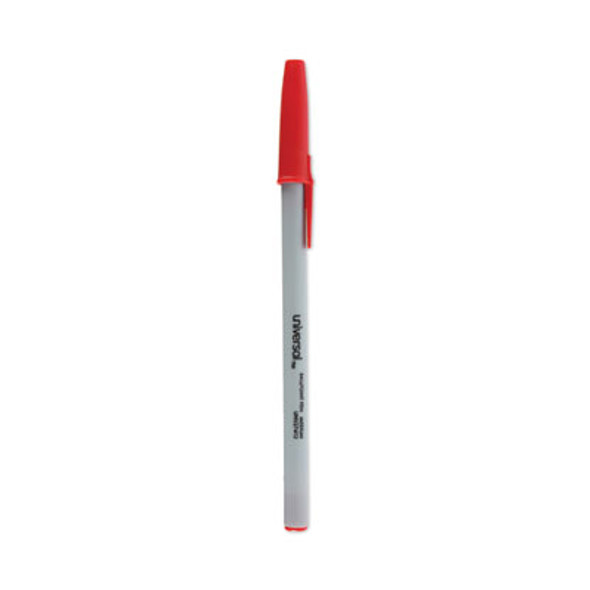 Ballpoint Pen, Stick, Medium 1 Mm, Red Ink, Gray/Red Barrel, Dozen