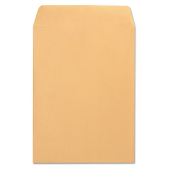 Catalog Envelope, 28 Lb Bond Weight Kraft, #10 1/2, Square Flap, Gummed Closure, 9 x 12, Brown Kraft, 250/Box