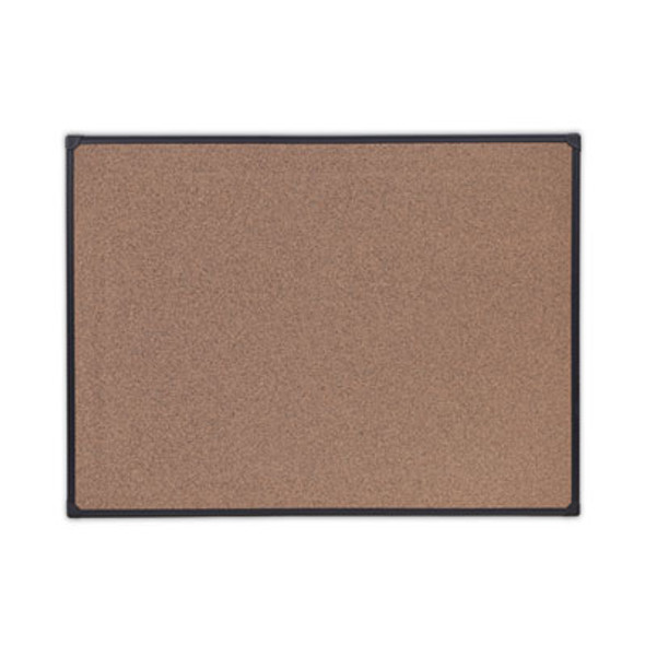 Tech Cork Board, 47.24" x 35.43", Brown Surface, Black Aluminum Frame