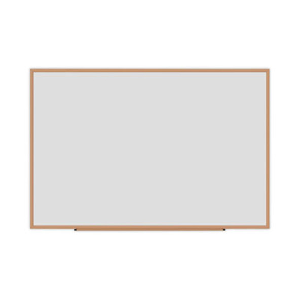 Deluxe Melamine Dry Erase Board, 72" x 48", White Surface, Oak Finished Fiberboard (Mdf) Frame