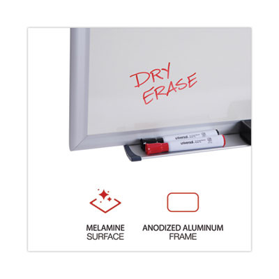 Deluxe Melamine Dry Erase Board, 96" x 48", White Surface, Anodized Aluminum Frame