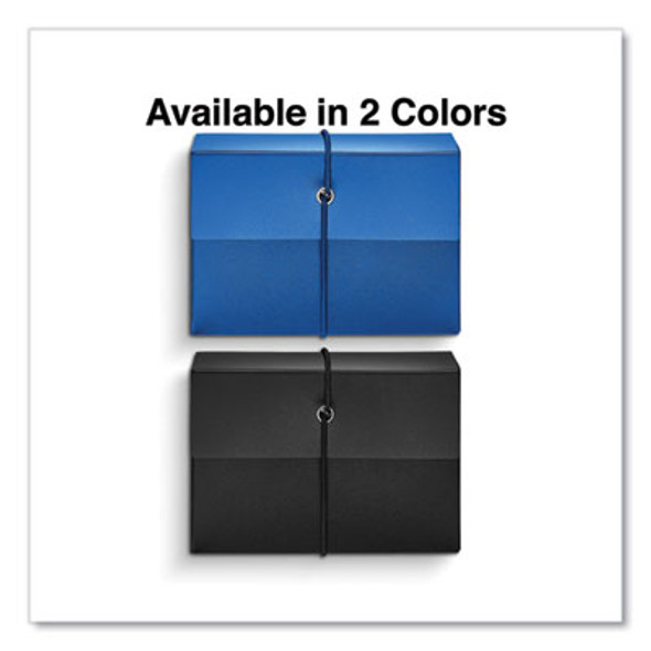 Poly Index Card Box, Holds 100 3 X 5 Cards, 3 X 1.33 X 5, Plastic, Black/Blue, 2/Pack