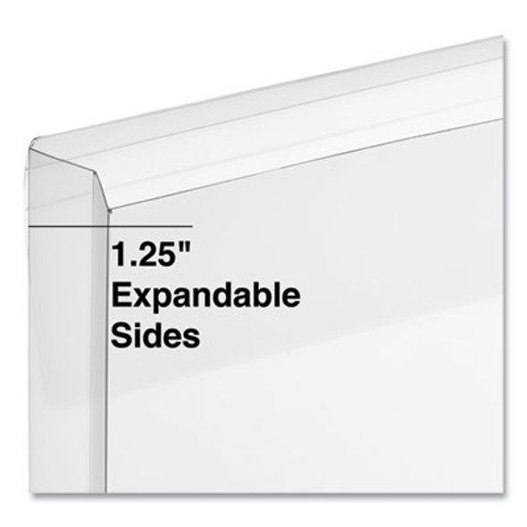 Top Opening Poly Envelopes, 1.25" Expansion, Letter Size, Clear, 10/Pack