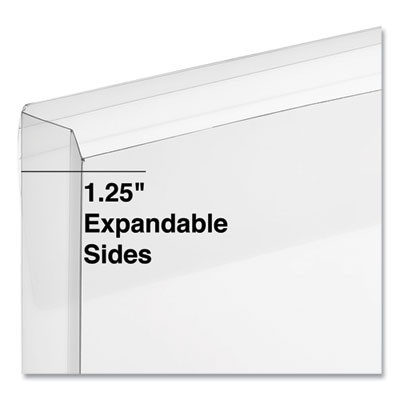 Top Opening Poly Envelopes, 1.25" Expansion, Letter Size, Clear, 10/Pack