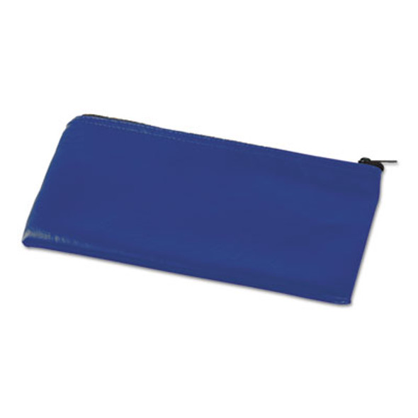Zippered Wallets/Cases, Leatherette Pu, Toothed Zipper Closure, 11" x 6", Blue, 2/Pack