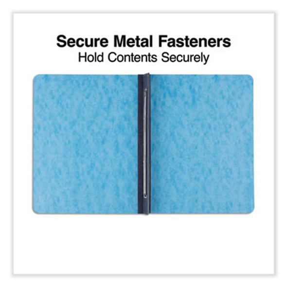 Pressboard Report Cover, Two-Piece Prong Fastener, 3" Capacity, 8.5 X 11, Light Blue/Light Blue