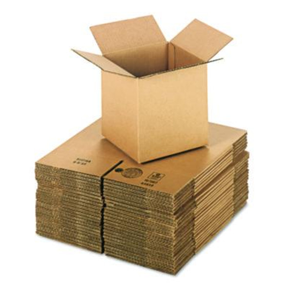 Cubed Fixed-Depth Corrugated Shipping Boxes, Regular Slotted Container (Rsc), Medium, 8" x 8" x 8", Brown Kraft, 25/Bundle
